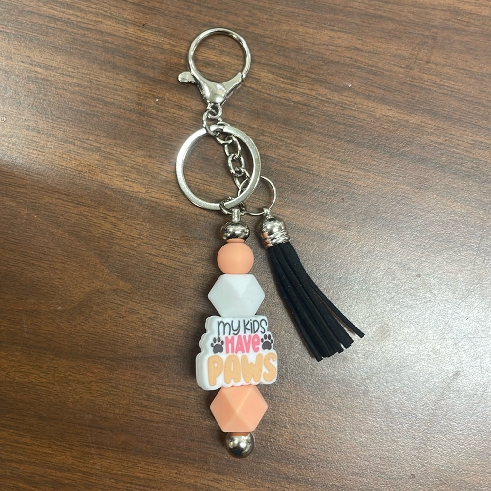 Handcrafted silicone bead keychain
